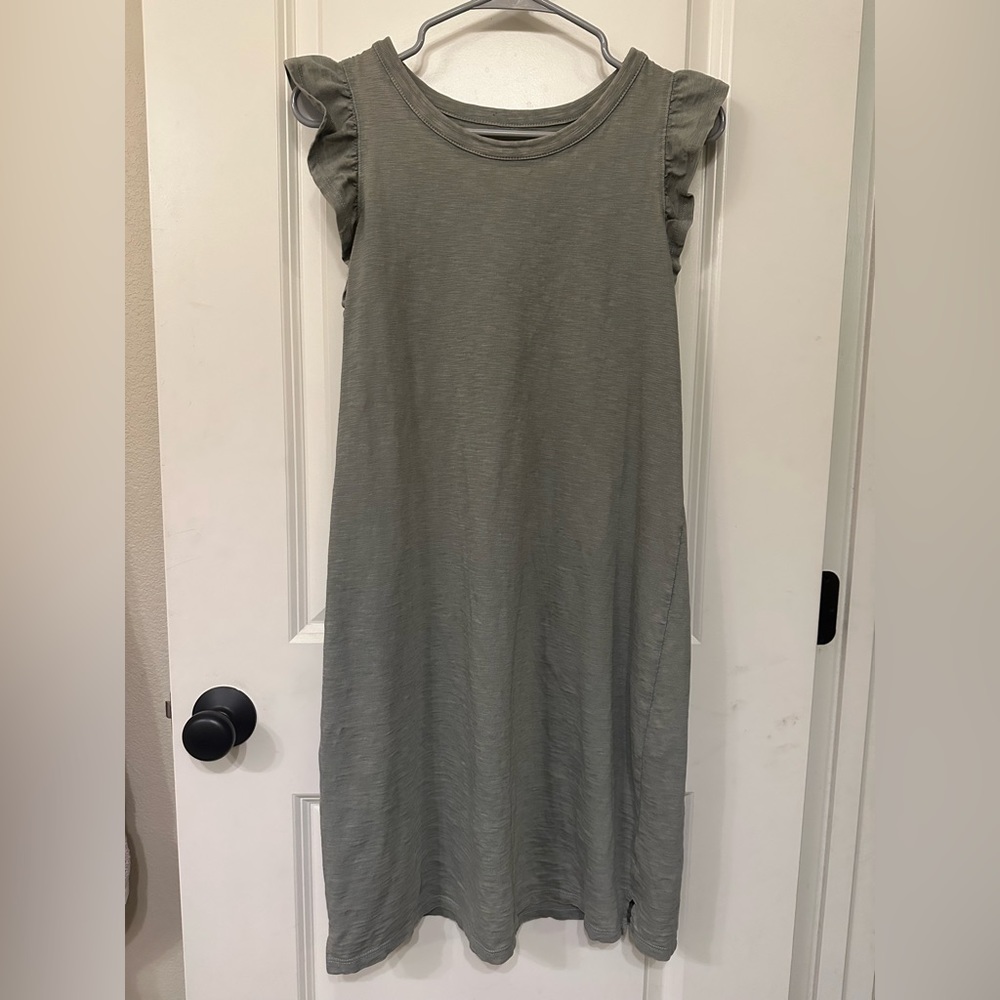 Universal threads women’s ruffle tank dress, army green, sz.M